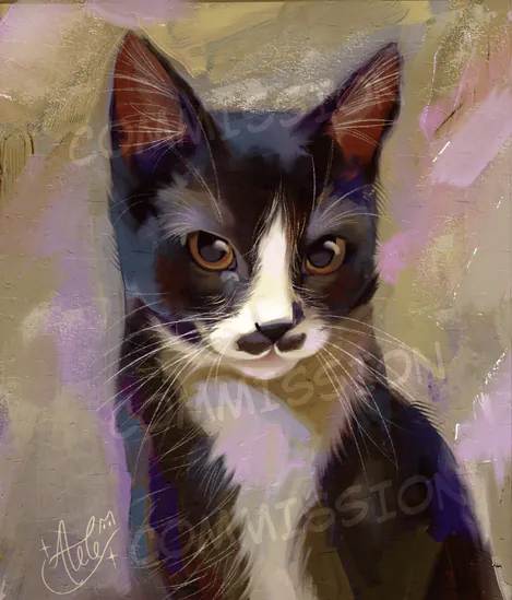 Half body pet portrait, artwork 1