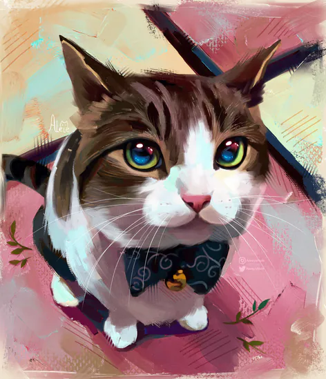 Full body pet portrait, artwork 1